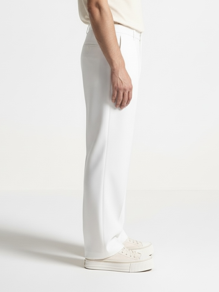 Tailored Wide-Leg Pants – White